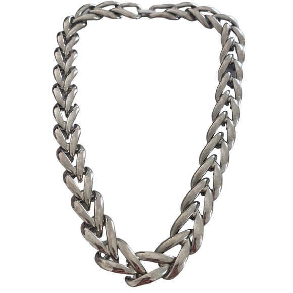 Vintage Napier silver tone collier necklace chain chunky - Picture 10 of 11